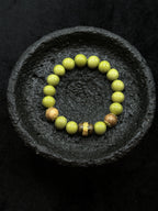 Full view of Alashan stone and agarwood bracelet