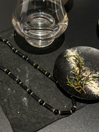 Black and gold natural agate necklace
