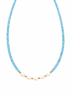 Blue crystal bead details on necklace