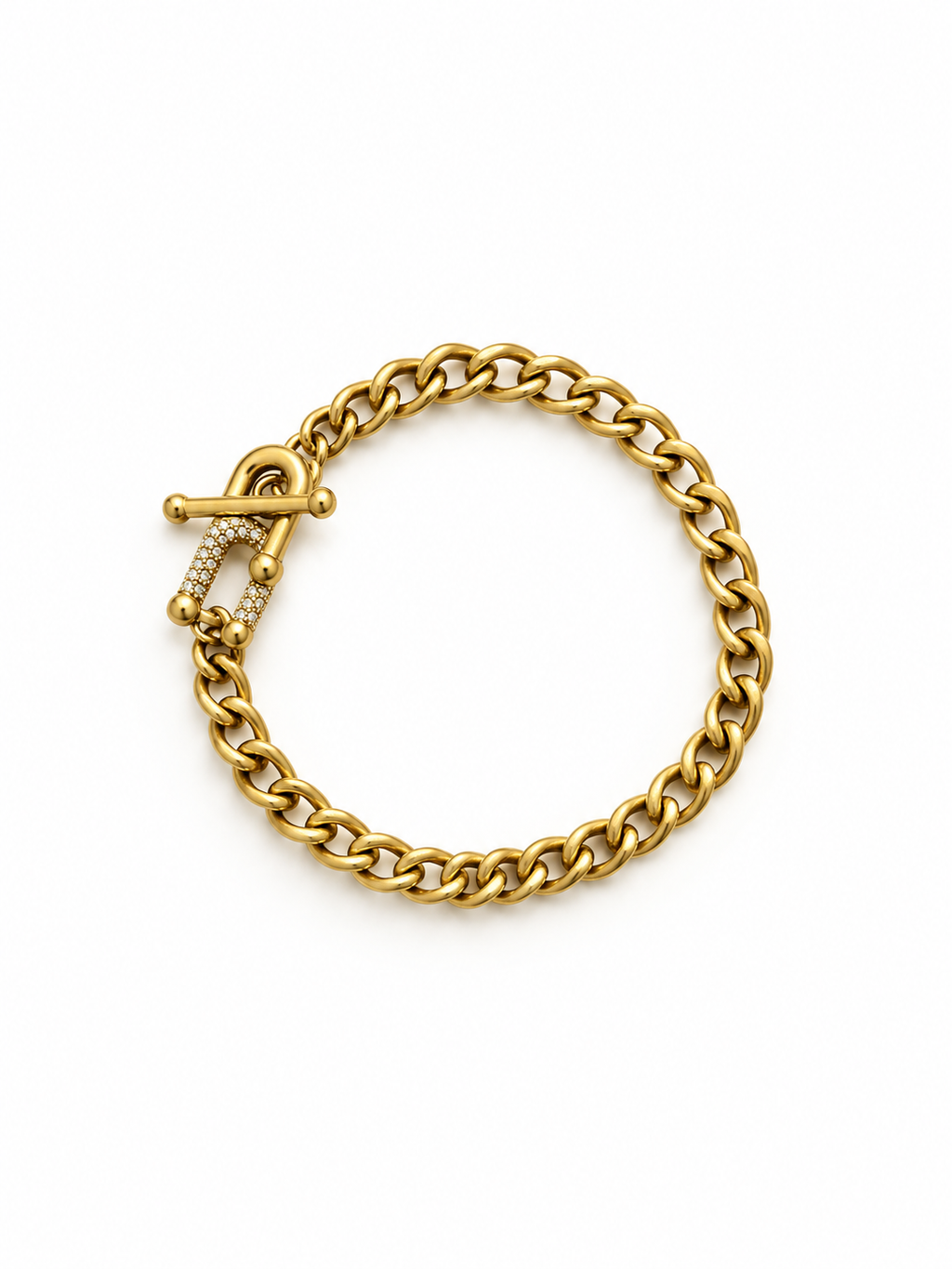 Cuban chain bracelet with CZ clasp