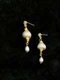 freshwater baroque pearl earrings with gold wire wrapping