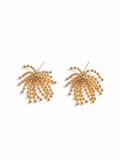gold beaded tassel earrings with firework-inspired design