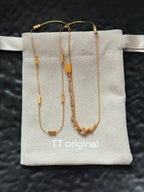 Gold cube chain choker necklace