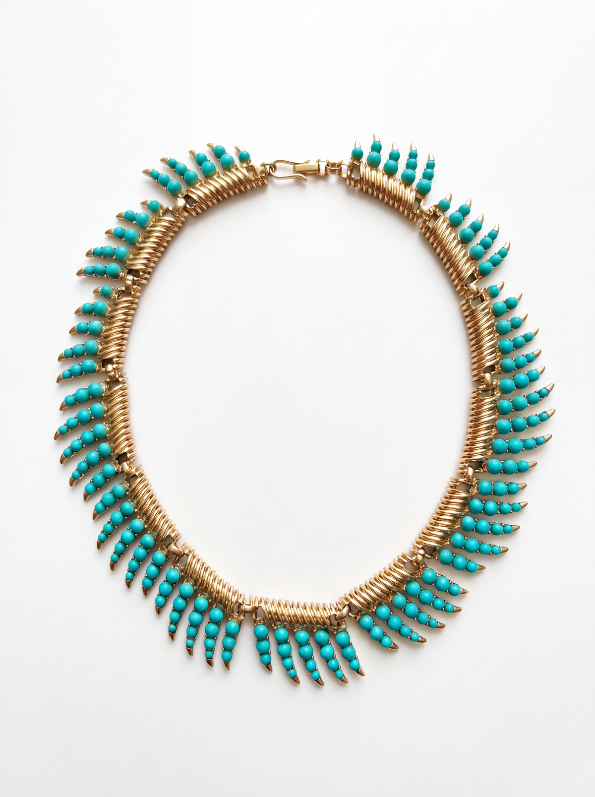 Vintage gold necklace with faux turquoise accents