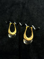 sculptural gold U-shaped teardrop earring frame