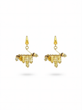 Handmade natural stone tassel earrings with vintage gold beads