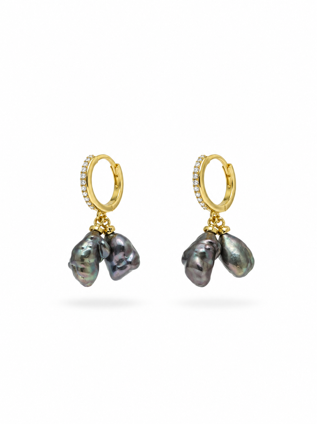 iridescent grey black baroque pearl detail