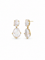 irregular natural baroque pearl earring detail