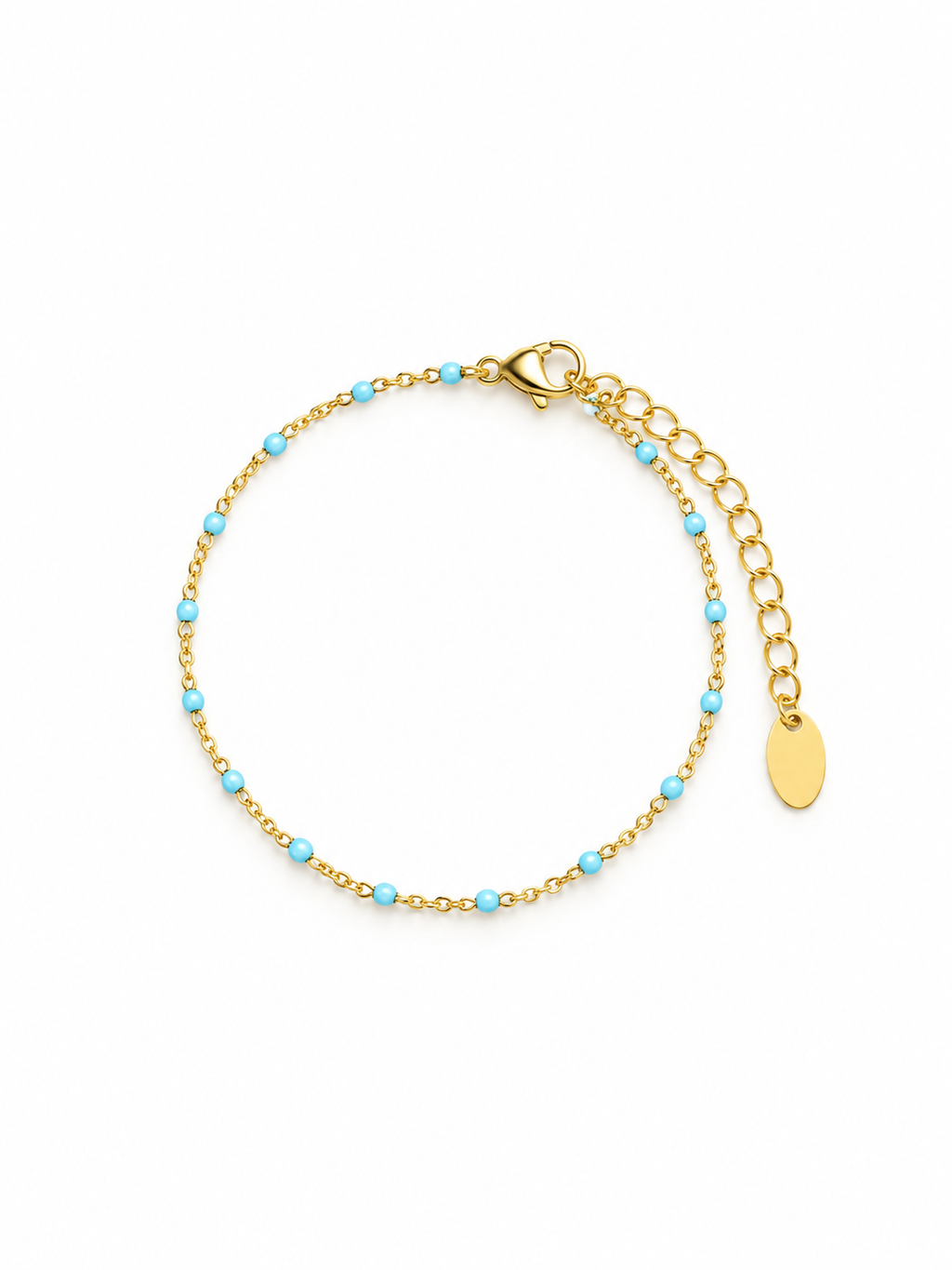 Light blue enamel gold bracelet