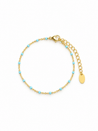 Light blue enamel gold bracelet