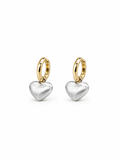 matte gold heart pendant earrings detail