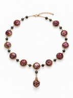 Vintage mauve-purple baroque pearl Y-drop necklace