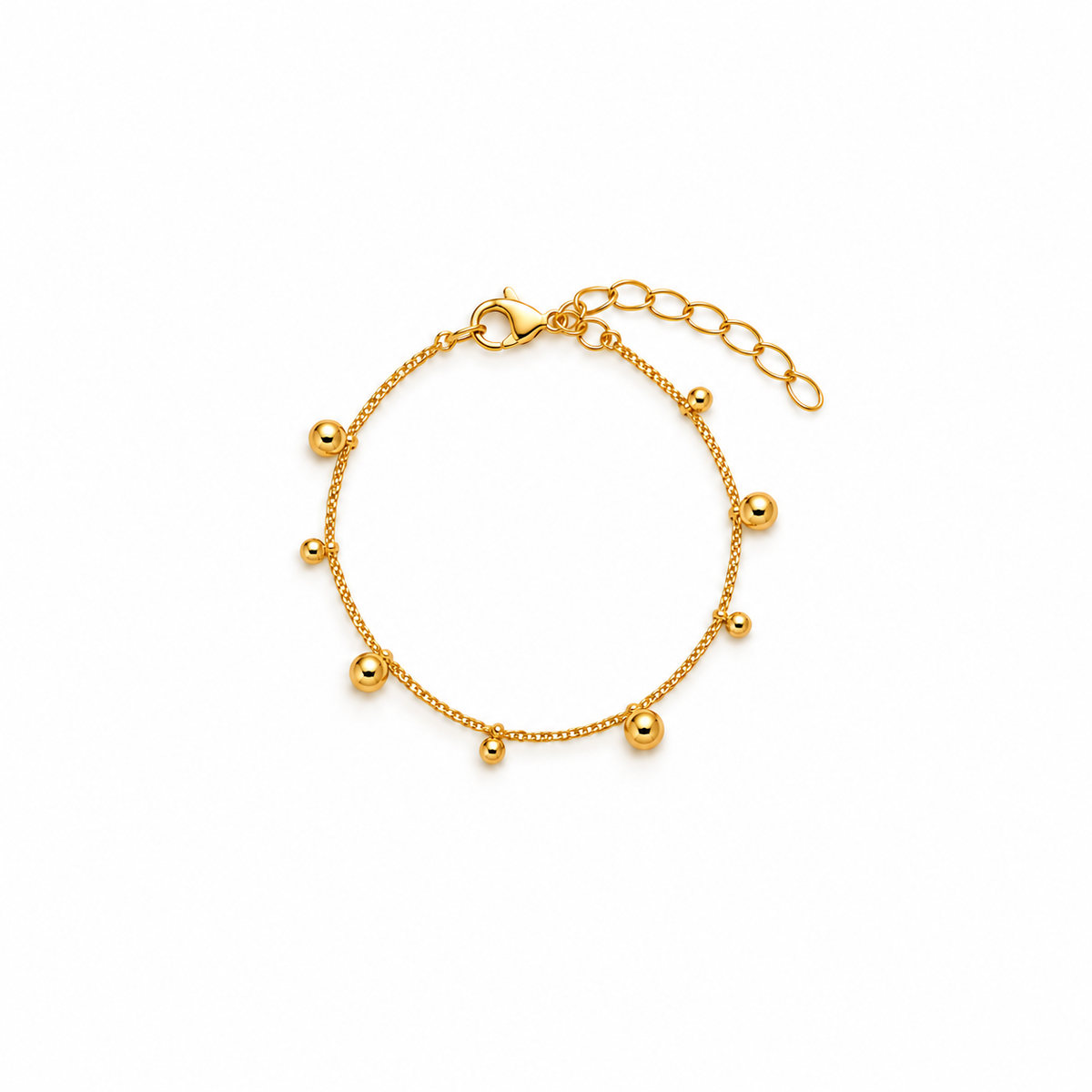 Minimalist gold bead chain bracelet
