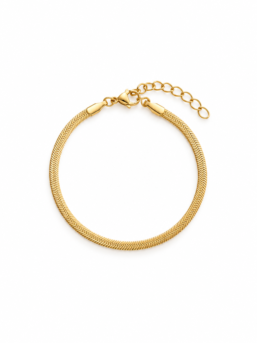 Minimalist gold-tone snake chain bracelet