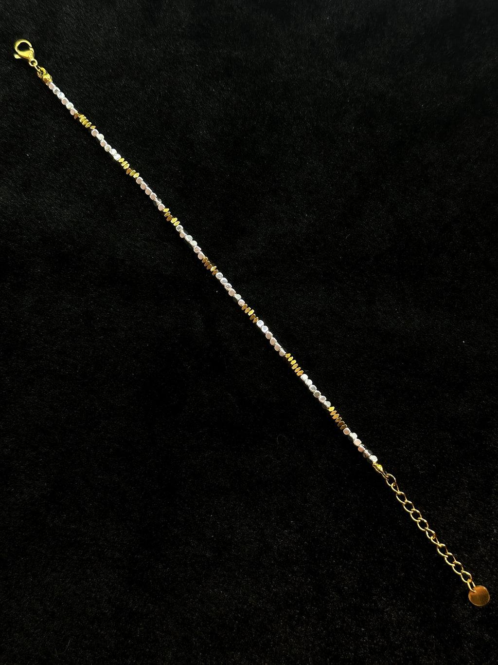 Minimalist metal bead bracelet with closely arranged beads