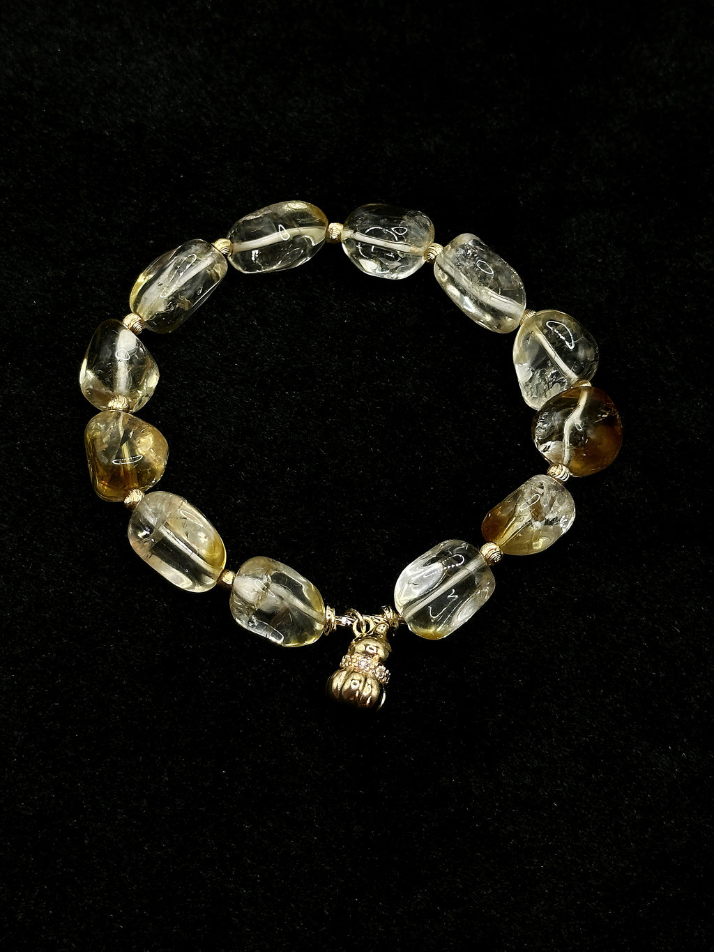 Natural citrine bracelet detail with visible inclusions and texture