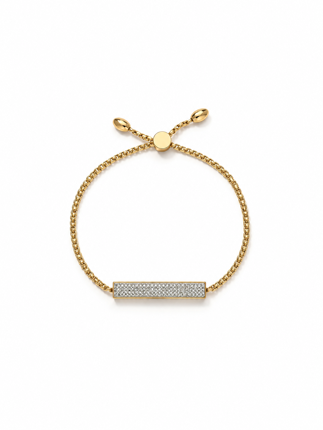 Pavé crystal gold bracelet with adjustable clasp