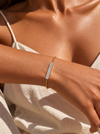 Pavé gold bracelet worn on the wrist