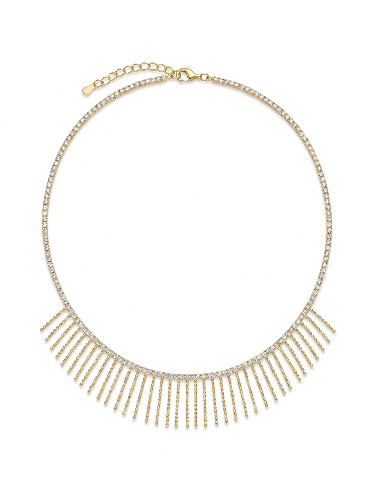 Rhinestone tassel necklace