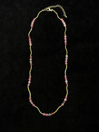 Full view of rose quartz necklace