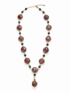 vintage mauve baroque pearl y drop necklace