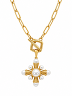 Vintage cross pendant with pearl details